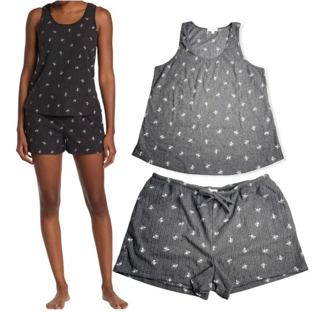Socialite Blue and White Star Print Pajama Set Size XL Shorts & Sleeveless Top - Picture 16 of 16